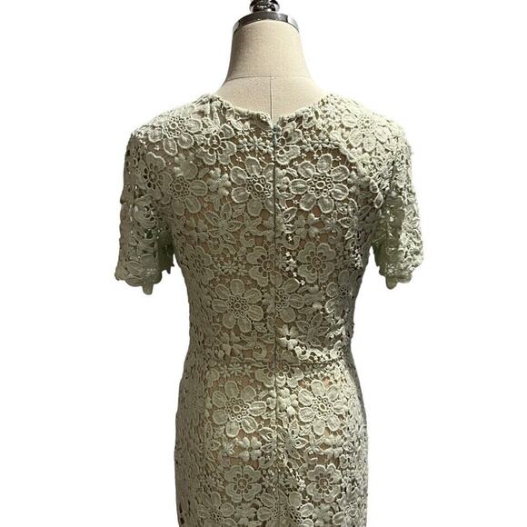 Shoshanna Mint Green‎ Beaux Guipure Lace Knee Length Sheath Dress Sz 4 - Picture 12 of 14